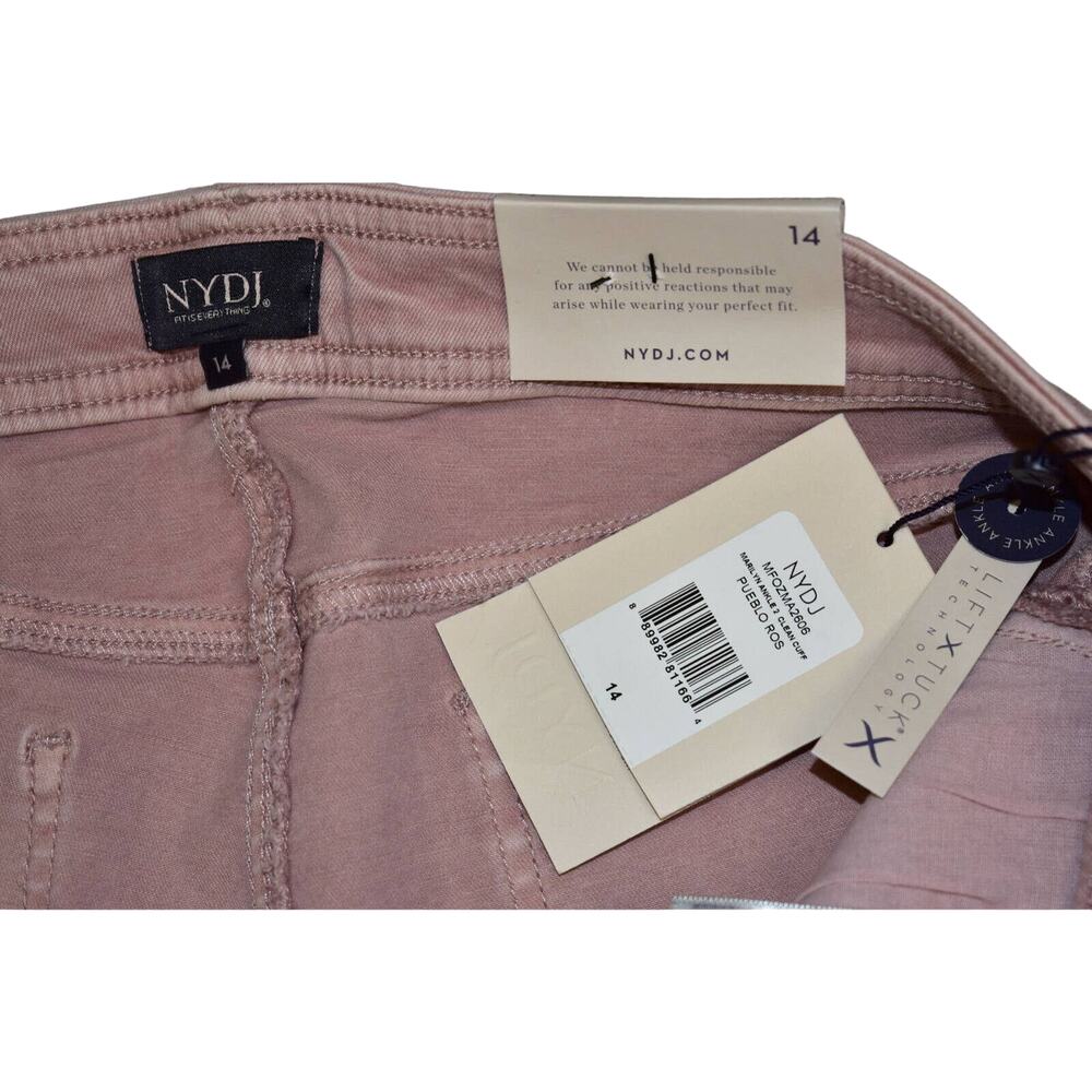 NWT NYDJ NOT YOUR DAUGHTERS JEANS Marilyn Straight Pink Ankle Cuff Jeans Size 14 - Picture 6 of 8